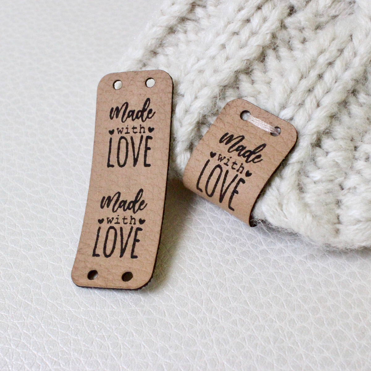 Leather Tags Handmade With Love Labels Sewing Craft Hand Made Tags for  Clothes Bags Shoes Knitting Tags Lables Faux Leather Tag Label 