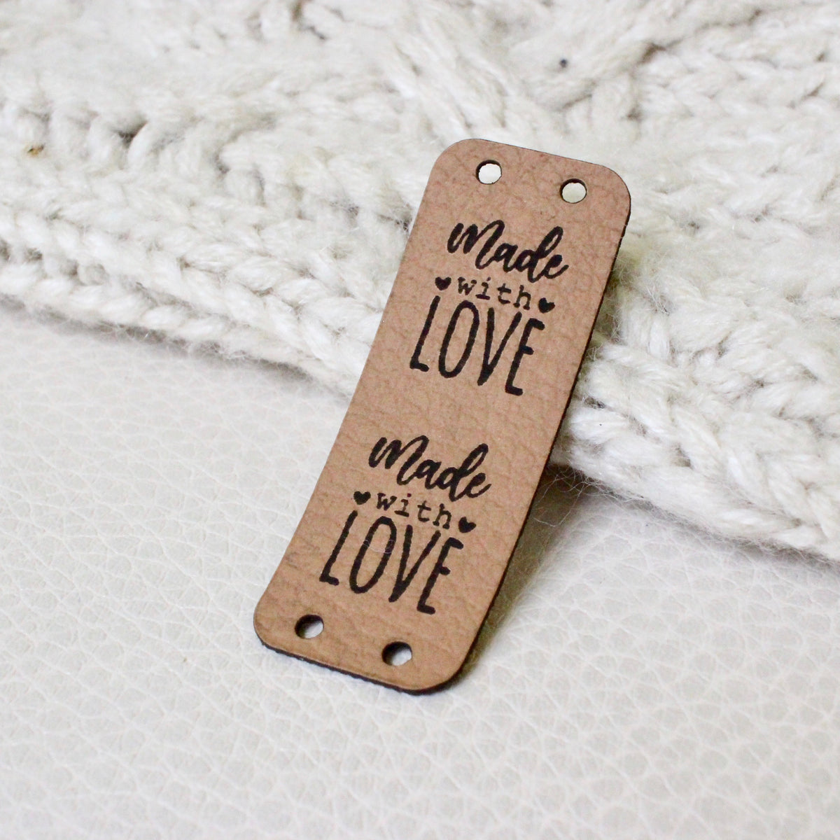 Handmade Label Tag Sewing, Label Leather Made Love
