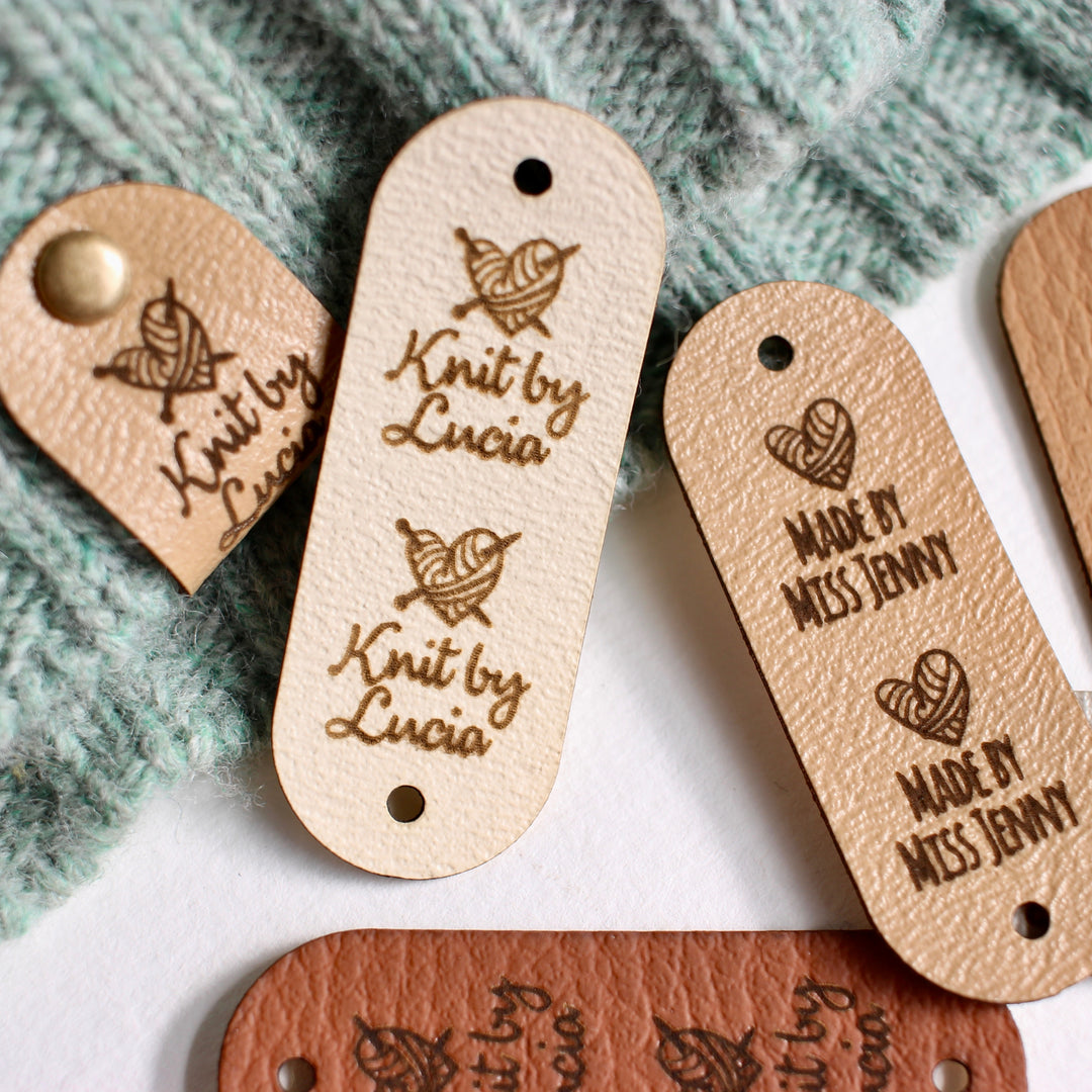 Custom tags for knits and crochet, wooden labels for outlet handmade items, personalized wooden tags, labels for clothing, tags for knitted hats