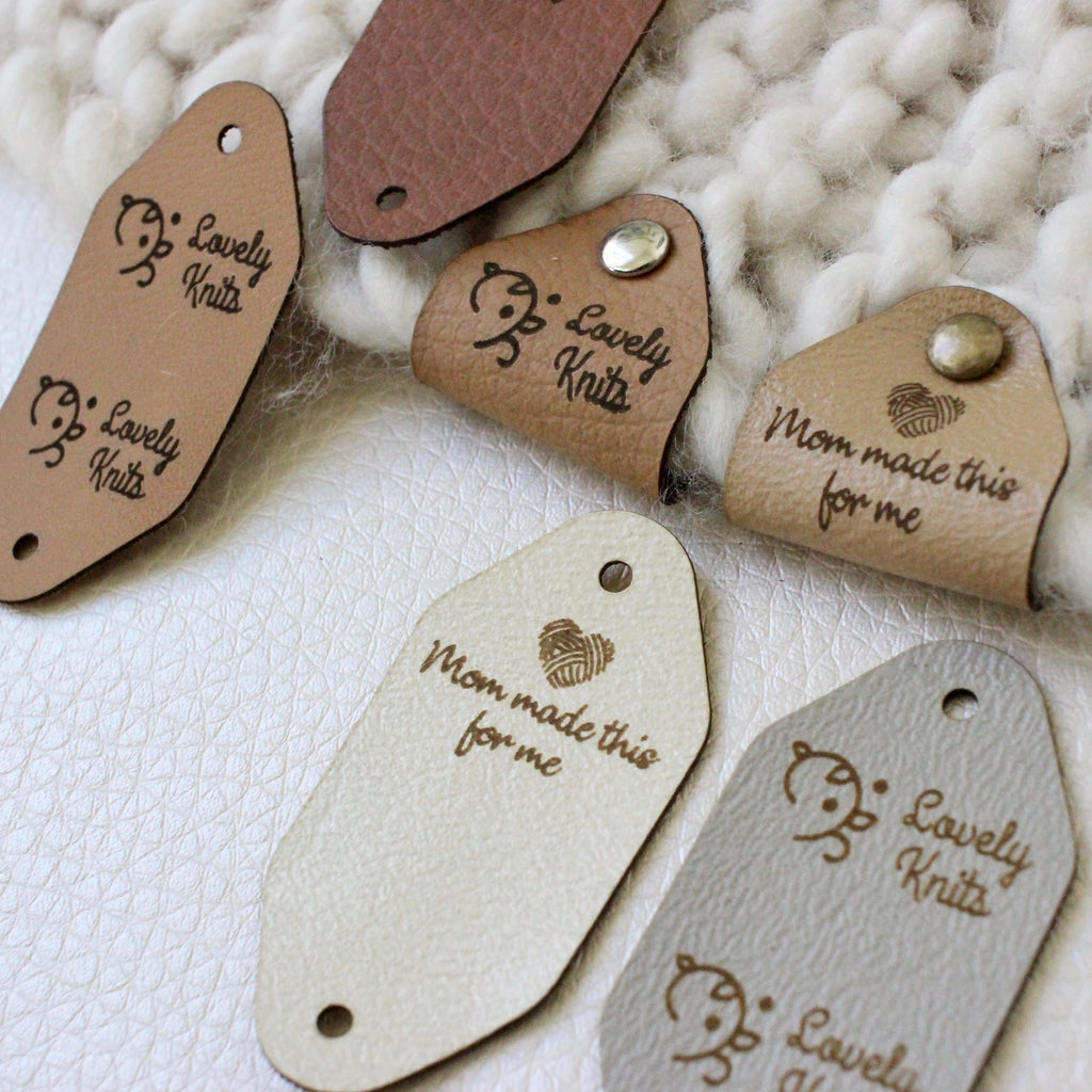Personalized Knitting Labels, Custom Leather Labels For Handmade