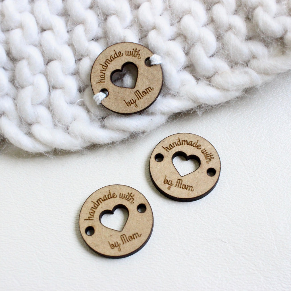 50/100Pcs Natural Wooden Buttons Handmade With Love Wood Button For  Scrapbooking Craft DIY Baby Clothing Sewing Accessories