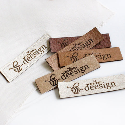 Personalized faux leather labels