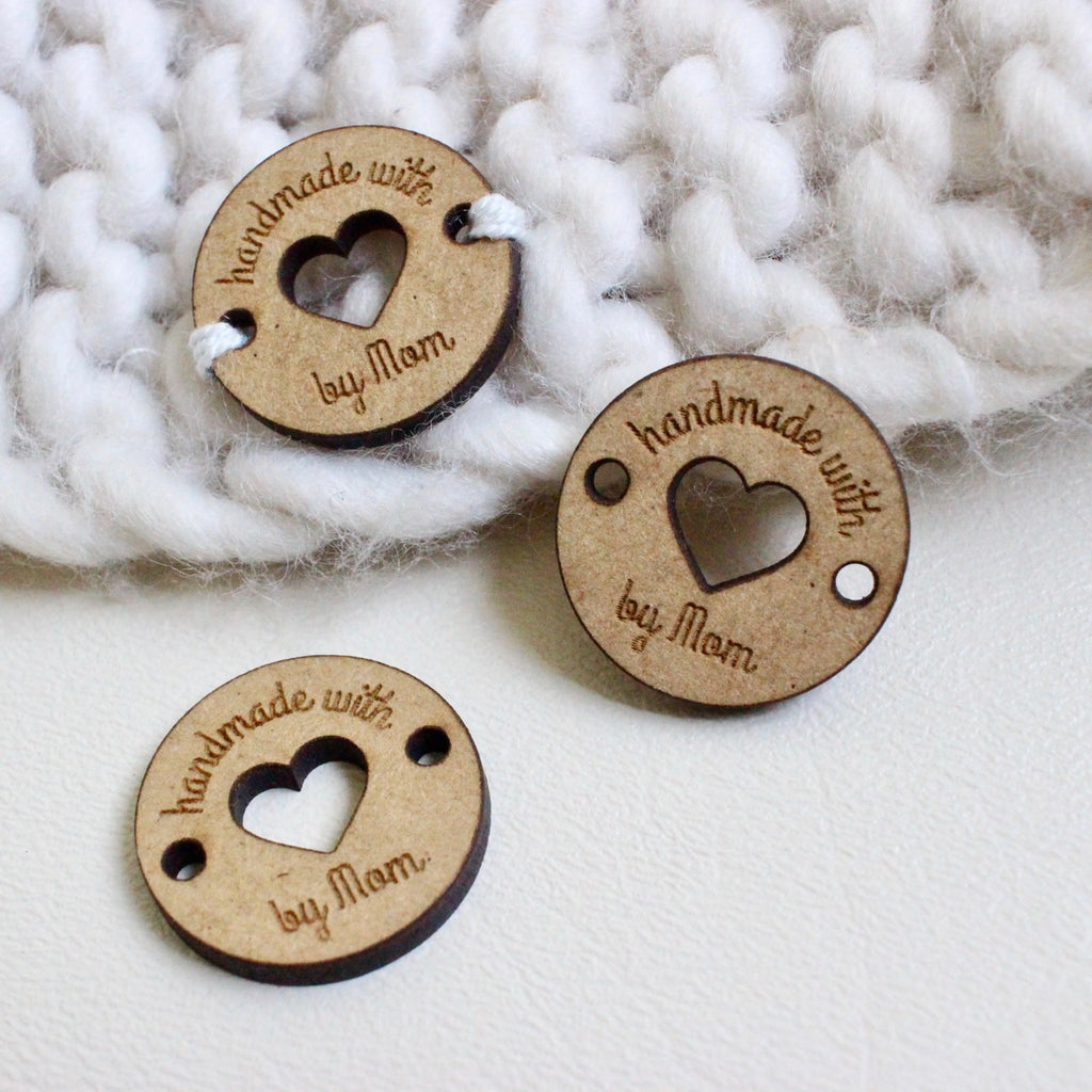 Leather Tags for Handmade Items, Personalized Knitting or Crochet Labels,  Set of 25 Pc 